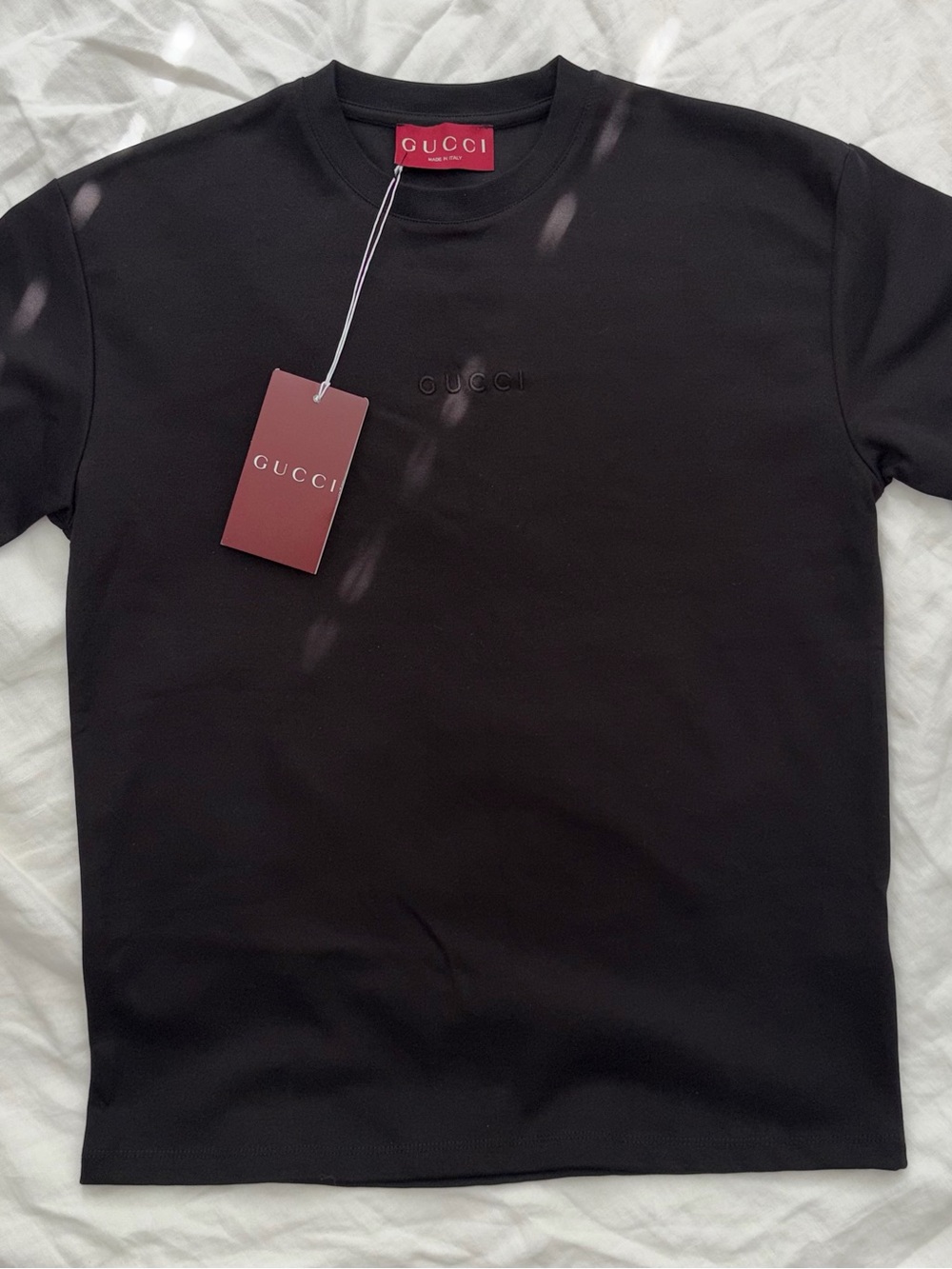 Gucci Black Embossed Logo Crewneck Tee